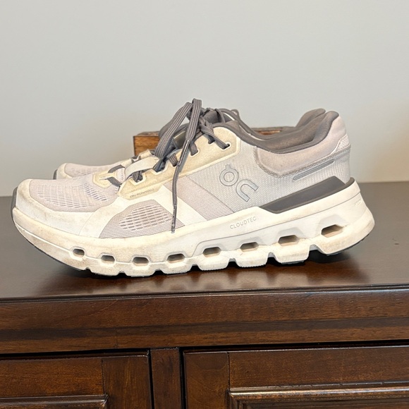 On Cloudrunner Womens White and Gray Athletic Shoes - Picture 1 of 6